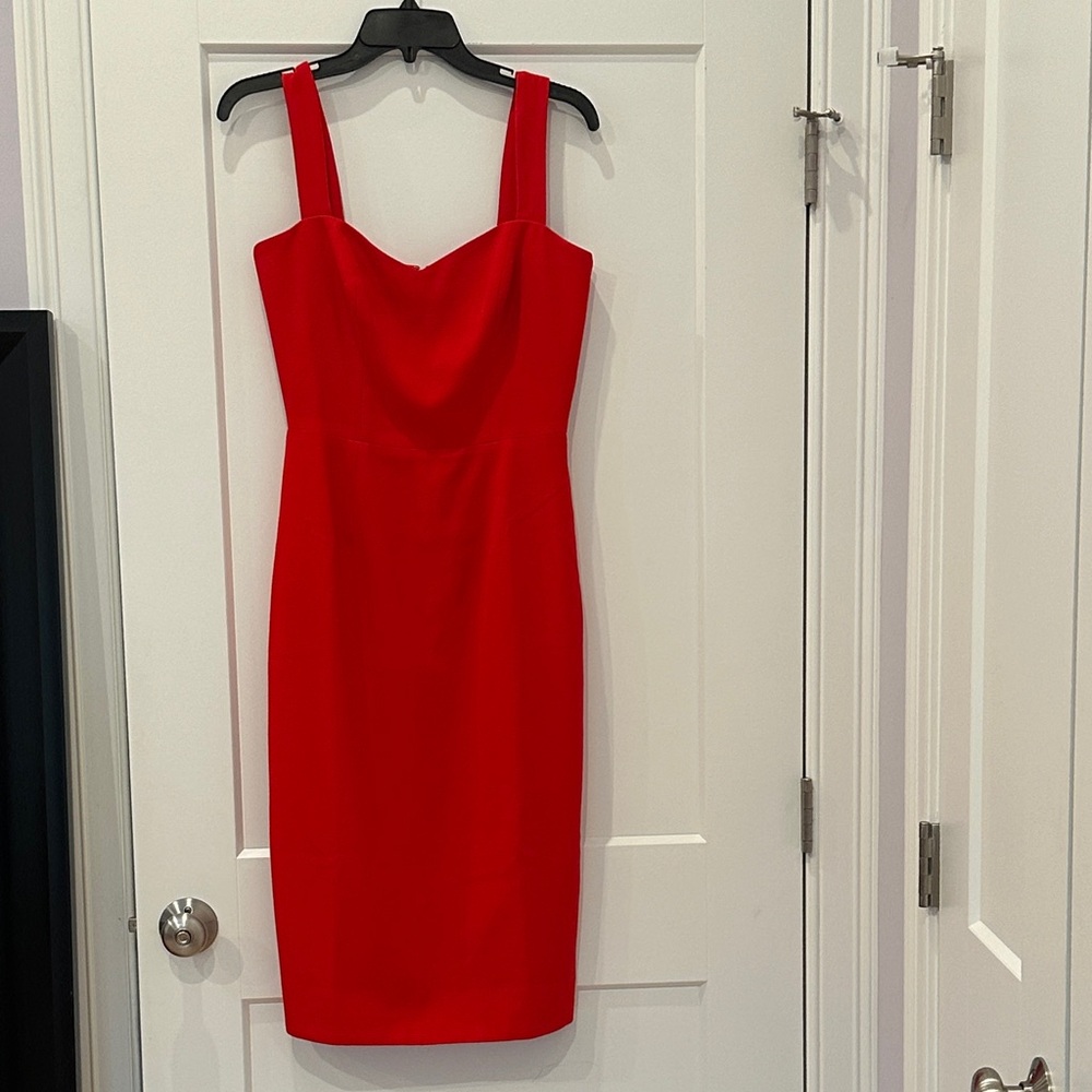 Dress the Population Bold Red Midi Dress